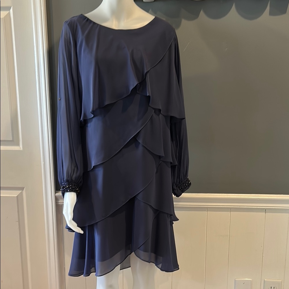 Elegant Dark Purple Layered Dress